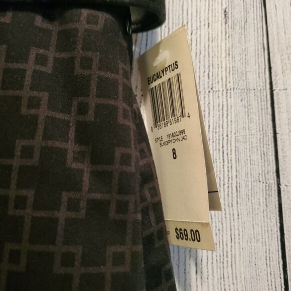 Inc Stretch International Concepts Skirt Black Geometric Pattern Sz 8 NWT - Picture 4 of 7